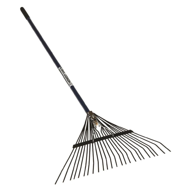 Perfectpatio Steel Lawn Rake, 24 Tines, 54 in L Fiberglass Handle PE3985786 - main